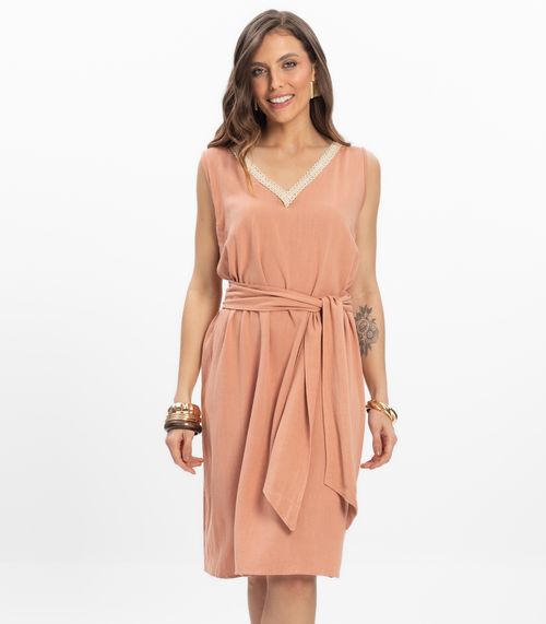 Vestido Curto Linho Strong Feminino Endless Marrom