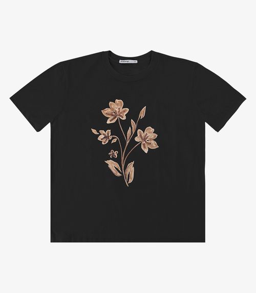 T- Shirt Feminina Meia Malha Endless Preto