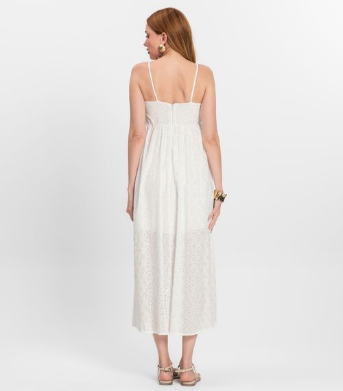 Vestido Midi Feminino Em Laise Endless Bege