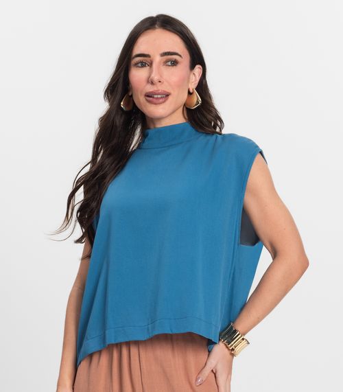 Blusa Feminina Gola Alta Endless Azul
