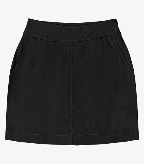 Saia Curta Feminina Com Bolsos Endless Preto