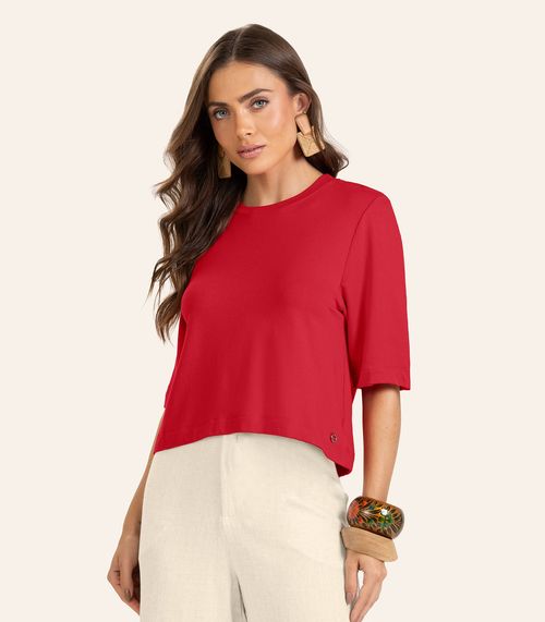 Blusa Feminina Manga Curta em Molecotton Endless Vermelho