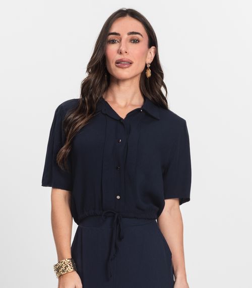 Camisa Feminina de Viscose Sarjada Endless Azul