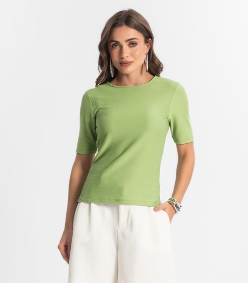 Blusa Feminina Manga Curta em Poly Endless Verde