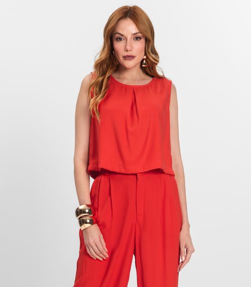 Regata Feminina Em Alfaiataria Endless Laranja