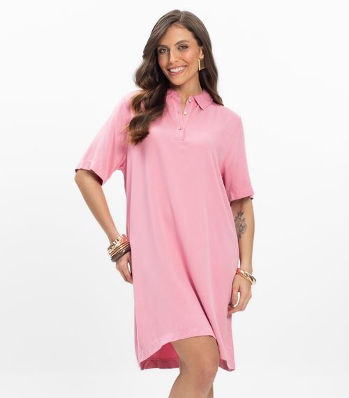 Vestido Curto Viscose Double Feminino Endless Rosa