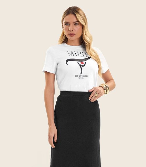 T- Shirt Feminina Manga Curta Endless Branco