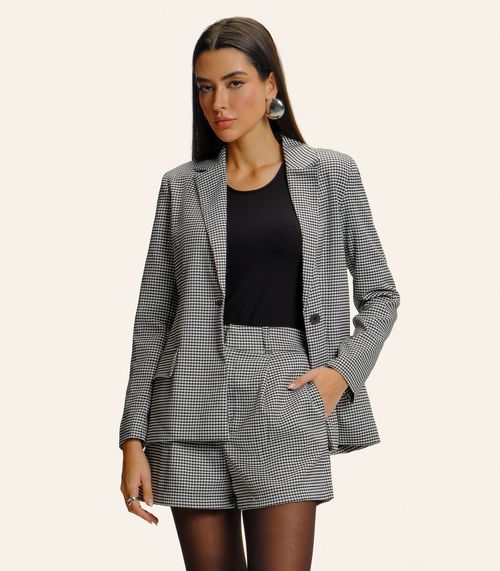 Blazer Feminino Xadrez Endless Preto