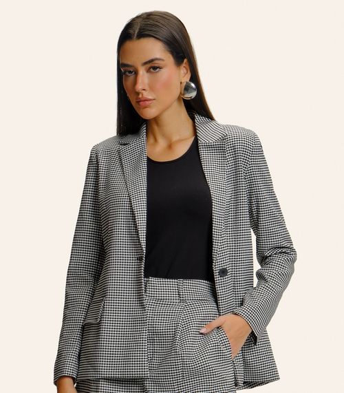 Blazer Feminino Xadrez Endless Preto