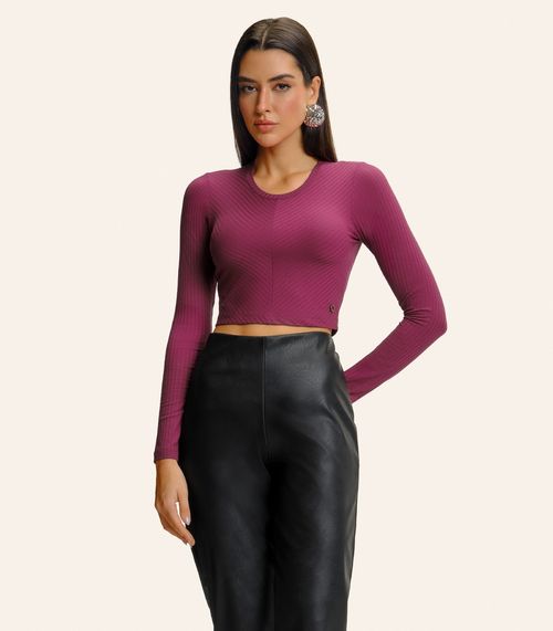 Blusa Feminina Manga Longa Ribana Básica Endless Vermelho