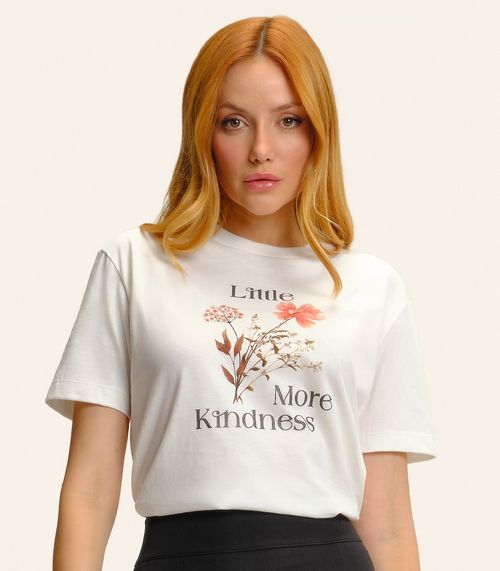 Camiseta T-shirt Feminina Com Estampa Endless Bege