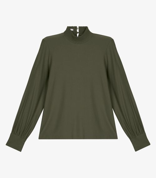 Blusa Feminina Manga Longa Lastex Endless Verde