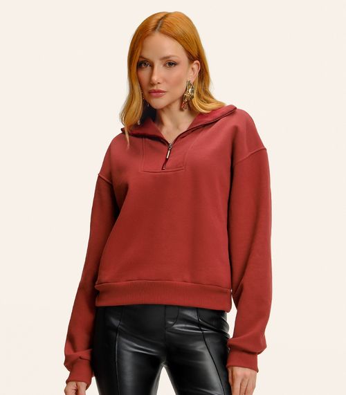 Blusão Feminino Gola Alta Felpado Endless Laranja