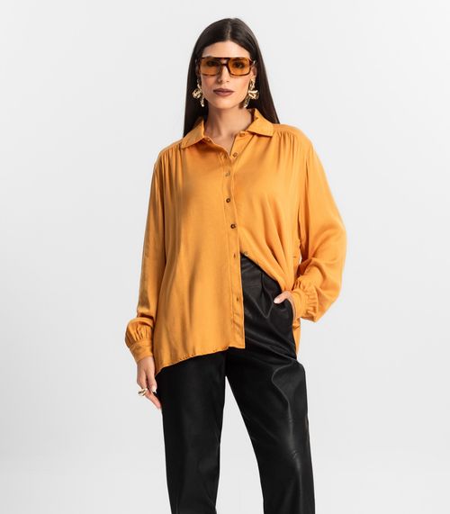 Camisa Feminina Viscose Manga Longa Endless Marrom