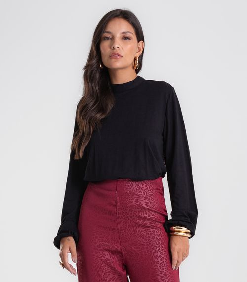 Blusa Feminina Manga Longa Bufante Endless Preto