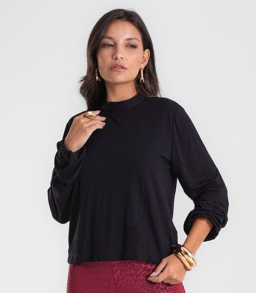 Blusa Feminina Manga Longa Bufante Endless Preto