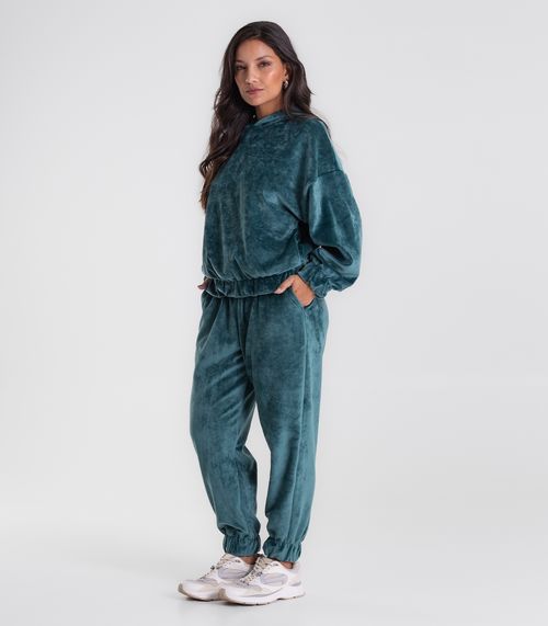 Conjunto Blusão Com Calça Endless Plush Feminina Verde