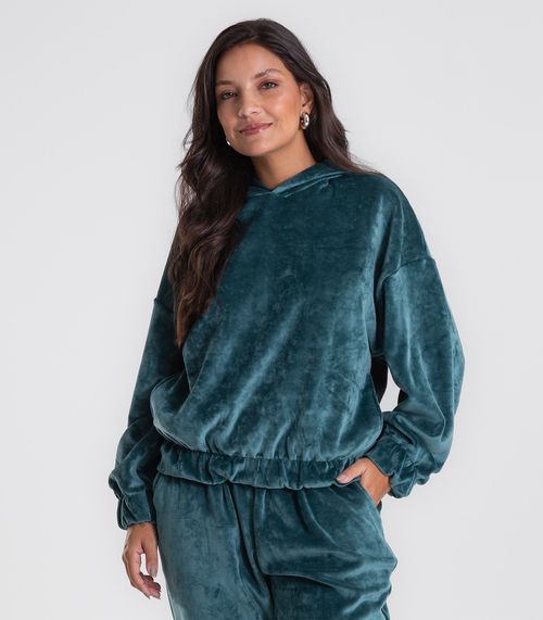 Conjunto Blusão Com Calça Endless Plush Feminina Verde