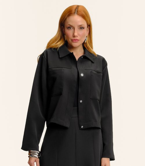 Camisa Jaqueta Feminina Alfaiataria Endless Preto