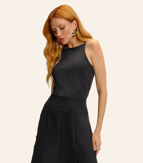 Blusa Feminina De Alça Shine Endless Preto