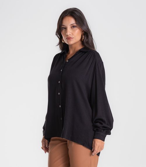 Camisa Feminina Viscose Manga Longa Endless Preto