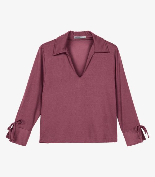 Camisa Feminina Manga Longa Decote V Endless Vermelho