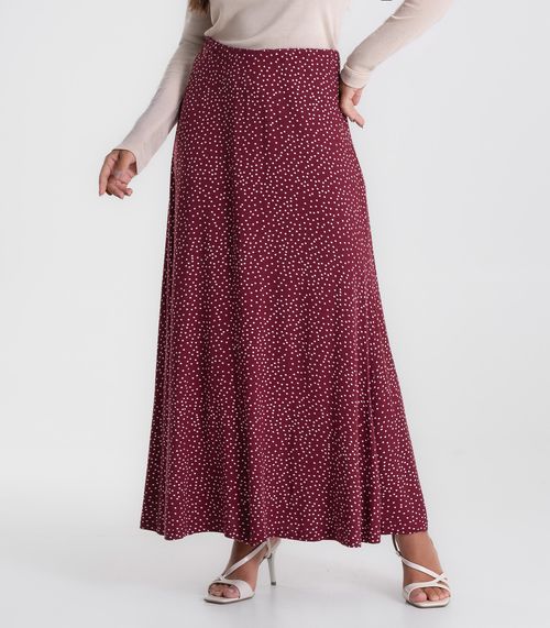 Saia Feminina Midi Visco Maquinetada Endless Vermelho