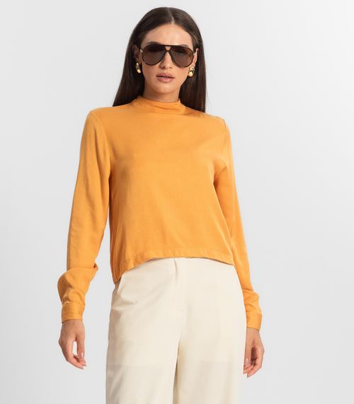 Blusa Feminina Manga Longa Viscose Endless Marrom