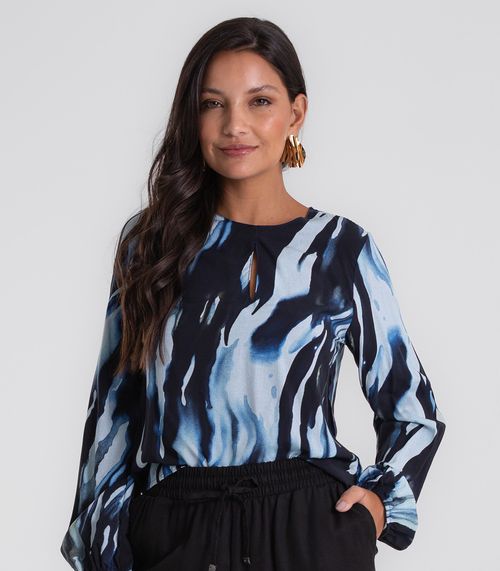 Blusa Manga Longa Endless Feminina Azul