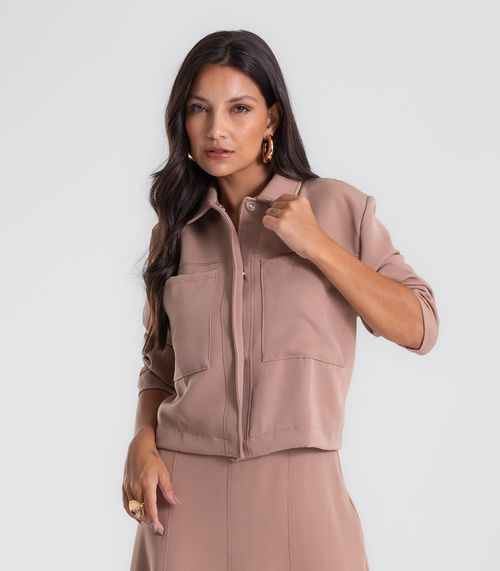 Camisa Jaqueta Feminina Alfaiataria Endless Marrom