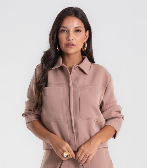 Camisa Jaqueta Feminina Alfaiataria Endless Marrom