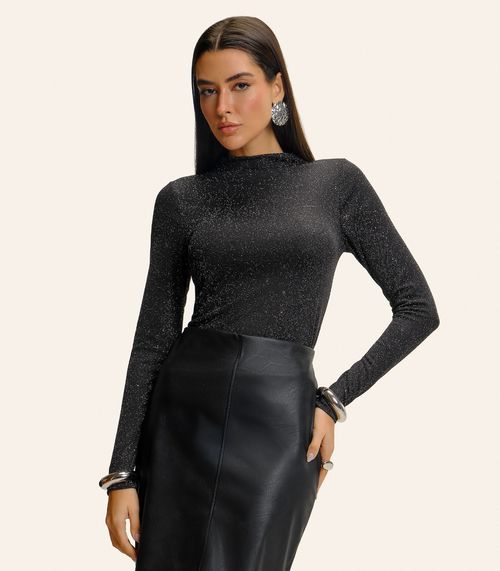 Blusa Feminina Manga Longa Shine Endless Preto