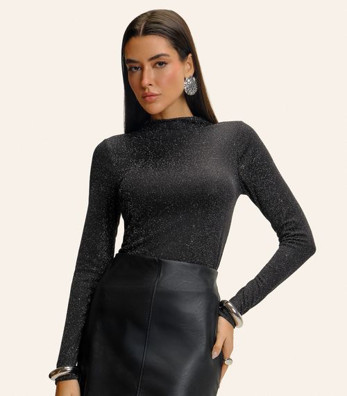 Blusa Feminina Manga Longa Shine Endless Preto