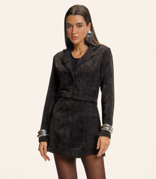 Casaco Feminino Tweed Polly Endless Preto