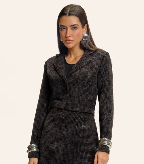 Casaco Feminino Tweed Polly Endless Preto