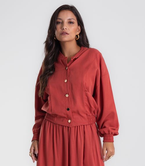 Jaqueta Endless Tencel Twill Feminina Marrom