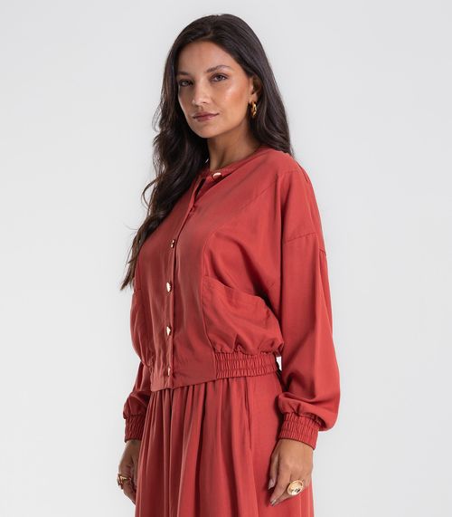 Jaqueta Endless Tencel Twill Feminina Marrom