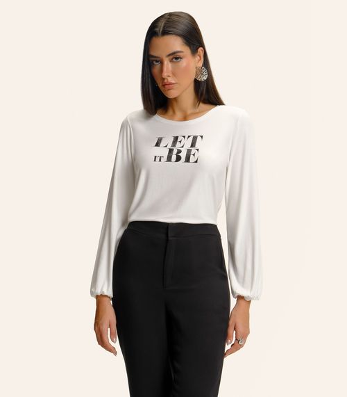 Blusa Feminina Manga Longa Bufante Endless Bege