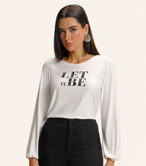 Blusa Feminina Manga Longa Bufante Endless Bege