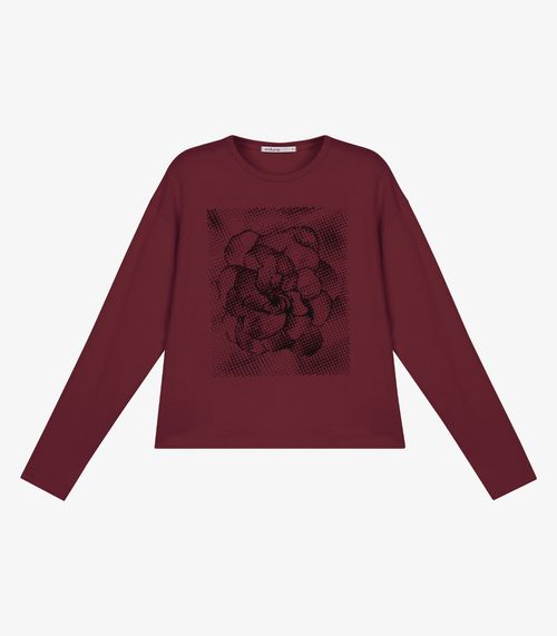 Blusa Feminina Manga longa Com Estampa Endless Vermelho