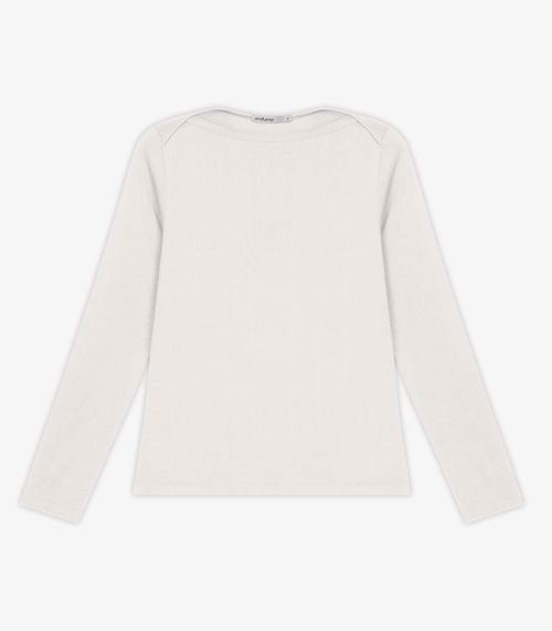 Blusa Feminina Manga Longa Decote Canoa Endless Bege