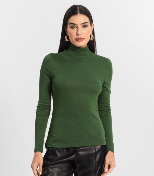 Blusa Manga Longa Vico Tricot Básica Endless Verde