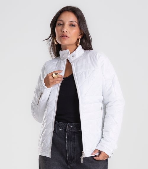 Jaqueta Feminina Em Microfibra Endless Branco