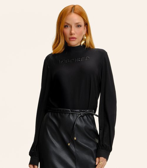 Blusa Feminina Manga Longa Viscose Endless Preto