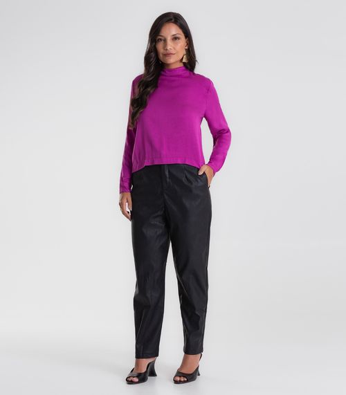 Calça Feminina Reta Courino Endless Preto