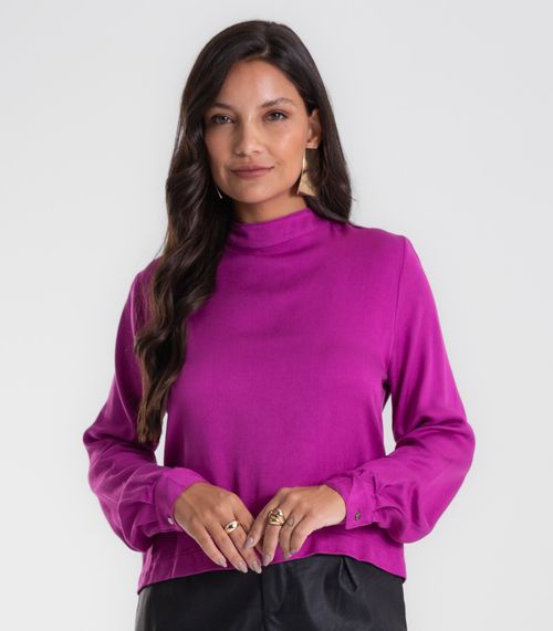 Blusa Feminina Manga Longa Viscose Endless Roxo