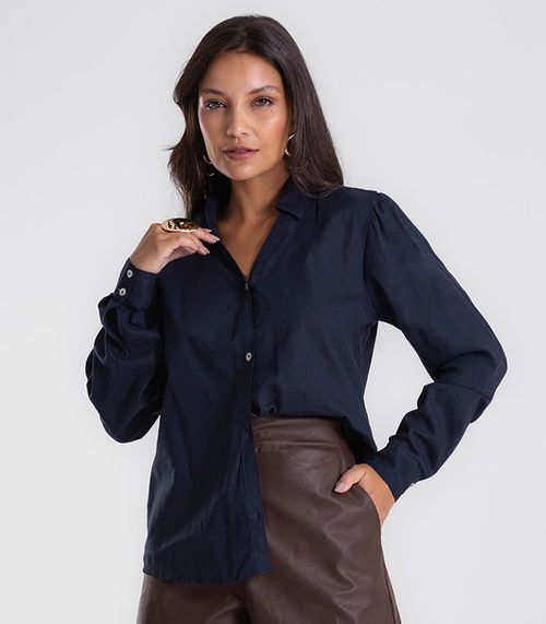 Camisa Feminina Manga Longa Endless Azul