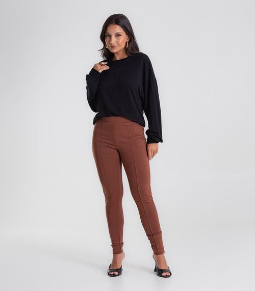 Calça Feminina Legging Ponto Roma Básica Endless Marrom