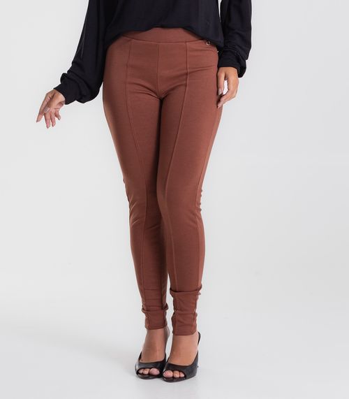 Calça Feminina Legging Ponto Roma Básica Endless Marrom