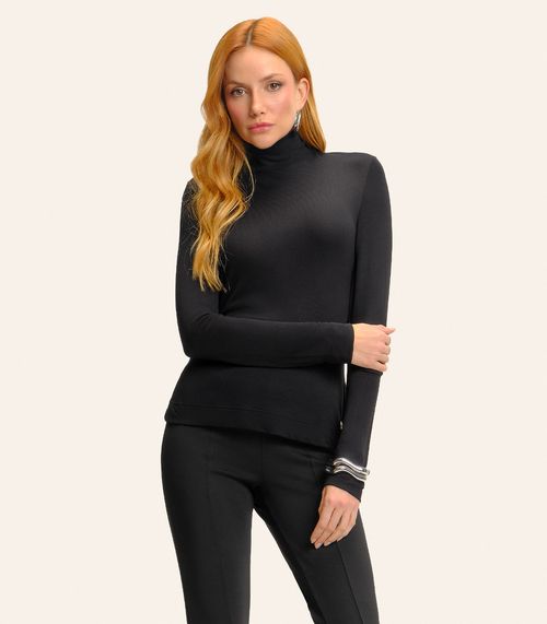 Blusa Manga Longa Vico Tricot Básica Endless Preto